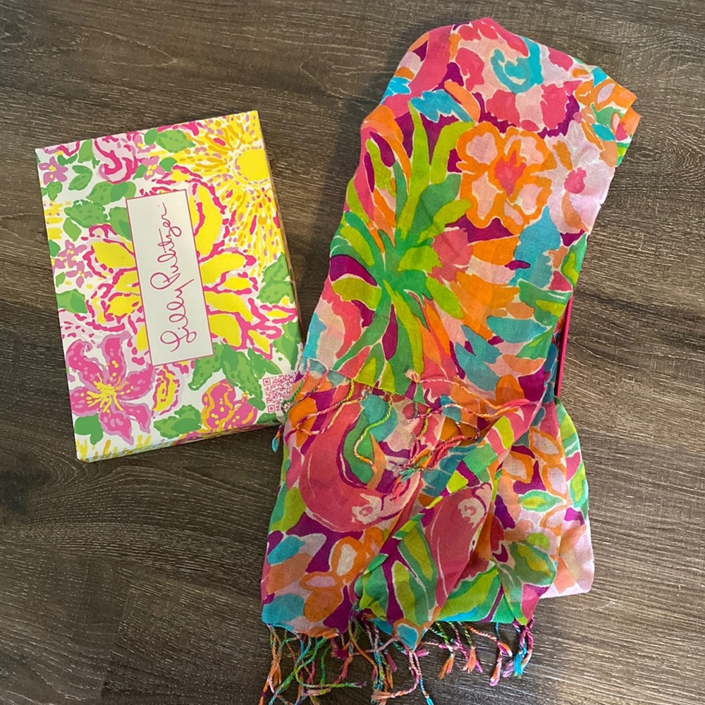 Lilly Pulitzer silk/cashmere blend scarf